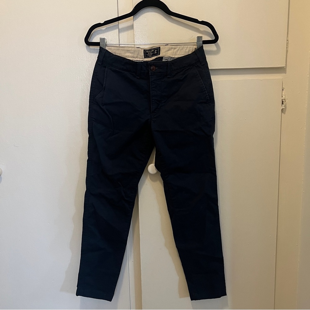 abercrombie & fitch super skinny stretch chinos in navy